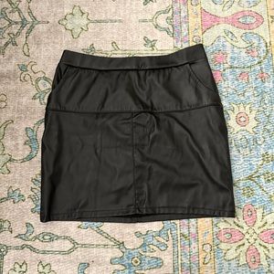 Windsor Black Leather Skirt